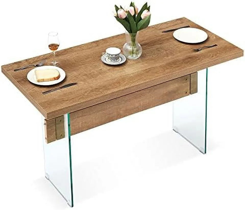 White High Glossy 55 inches Rectangular Dining Table T84719