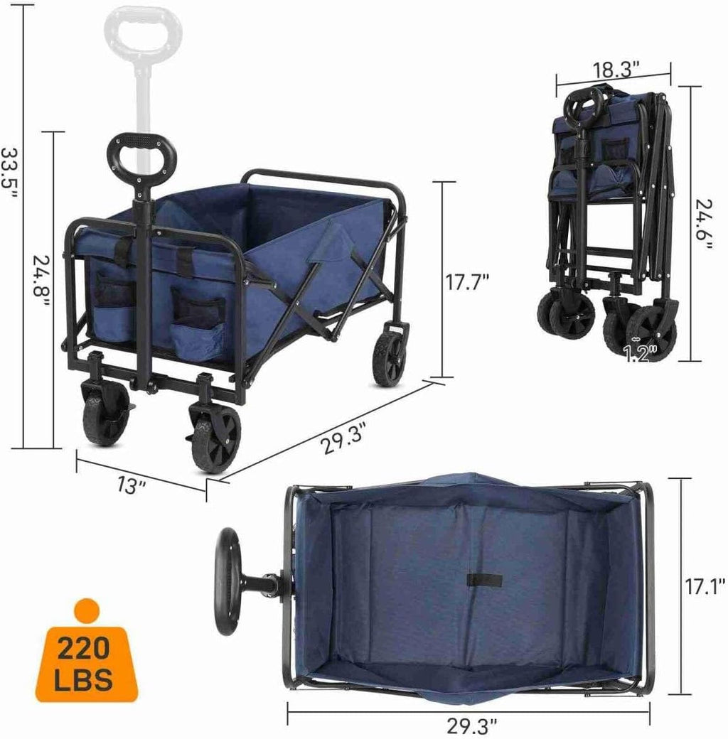 Blue Heavy Duty Folding Wagon with All Terrain Wheels S64563