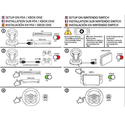Racing steering wheel with pedals and gearshift paddles C7072