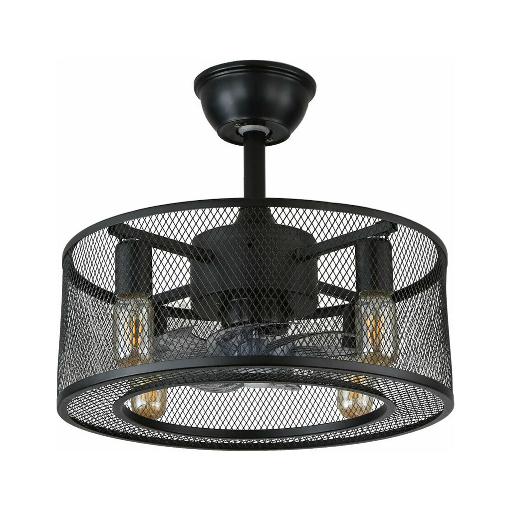 Caged Ceiling Fan Light with Remote K2162