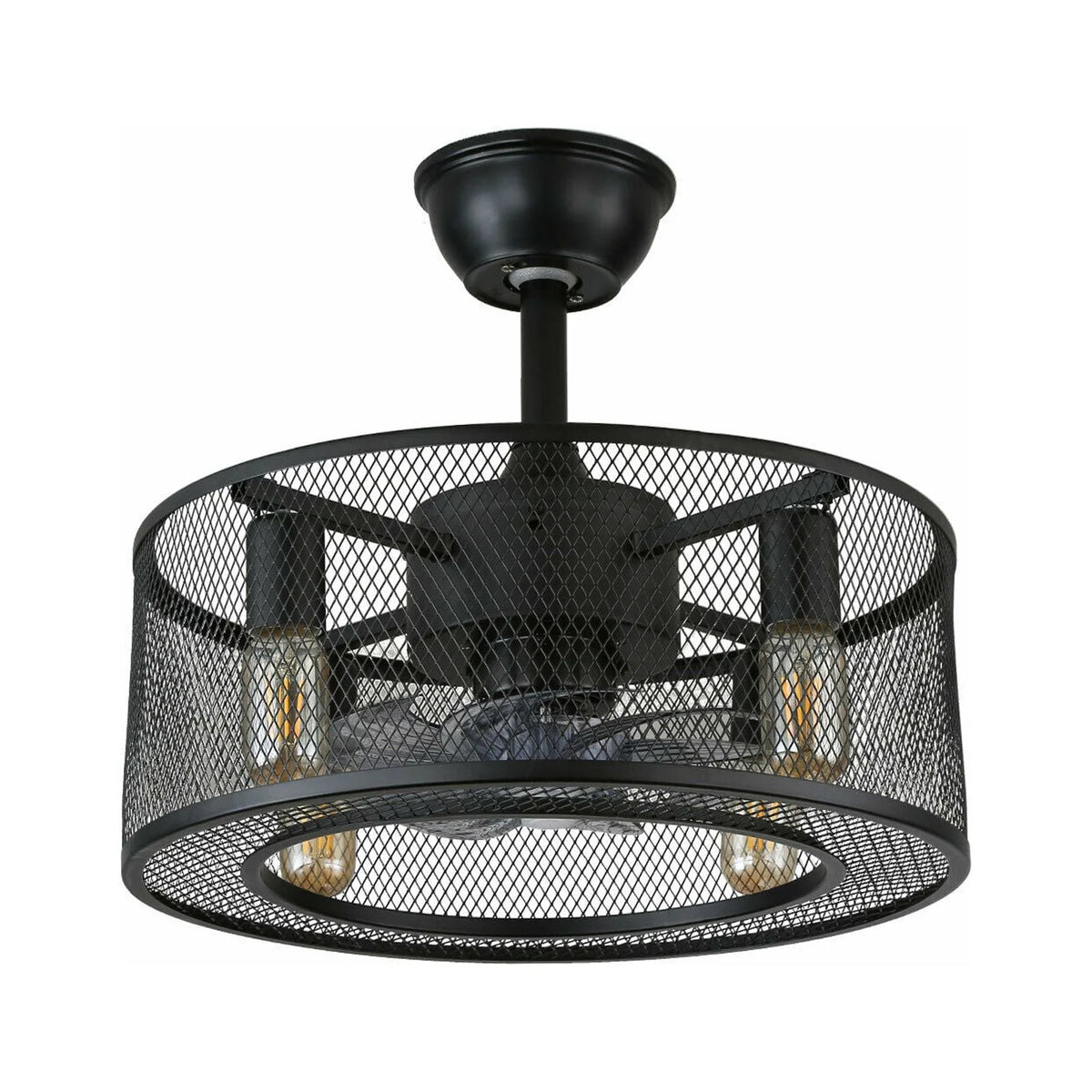 Caged Ceiling Fan Light with Remote K2162