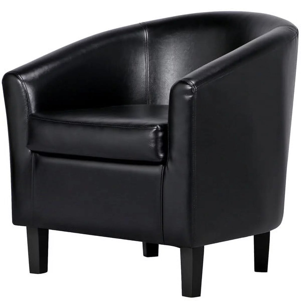 Black Faux Leather Accent Arm Chair J541505