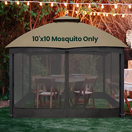 Black 10' x 10' 4-Panel Mosquito Netting with Zippers Q6159