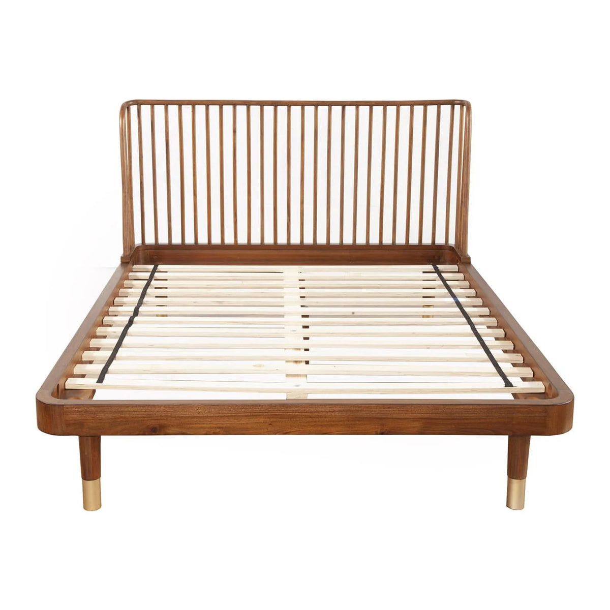 King Wood Platform Bed Dark Walnut M8884