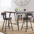 Brown Swivel Bar Stool, Set of 2 L834