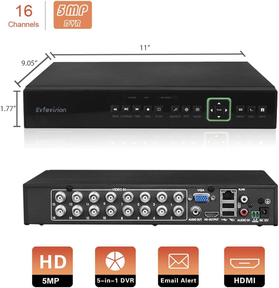 16CH 5MP DVR Surveillance Digital Video Recorder A847