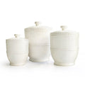 3-Piece Ceramic Canister Set White D636017