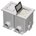 Nickel Two Gang Floor Box P642232