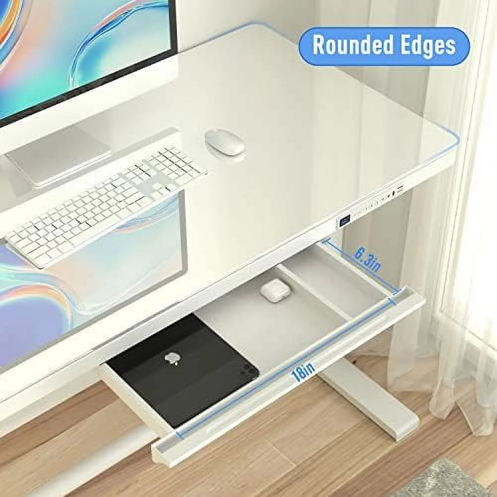 Electric Height Adjustable Standing Desk with Glass Top Z362101
