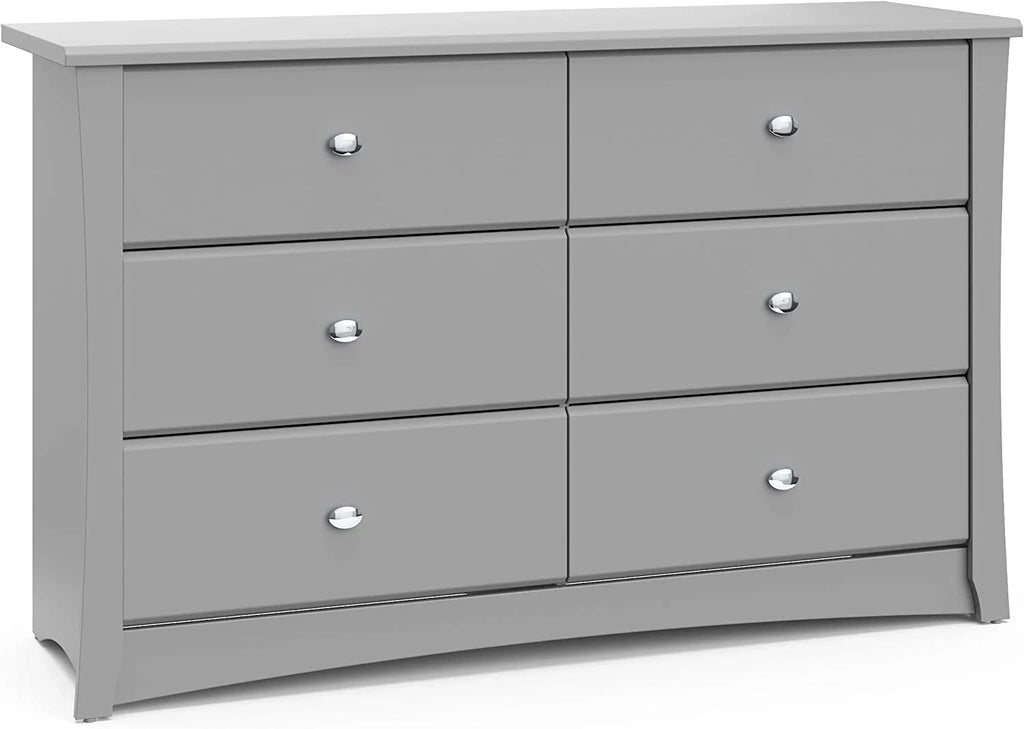 White 6 Drawer Double Dresser Y2084