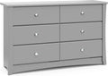 White 6 Drawer Double Dresser Y2084