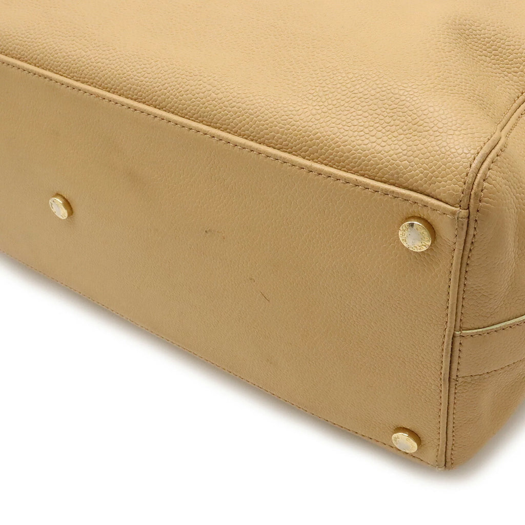 Pre-Owned Beige Caviar Skin Tote Bag B9588