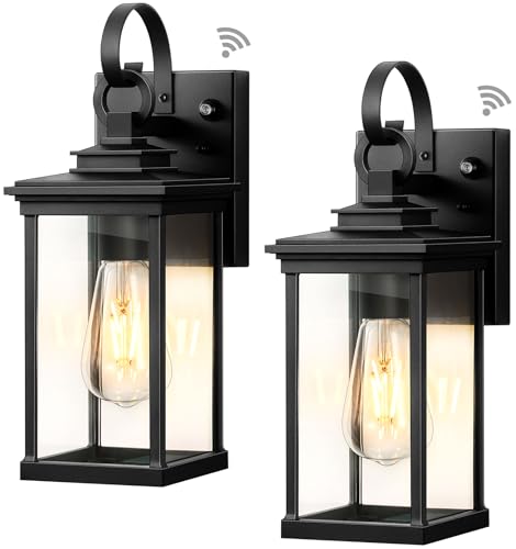 2 Pack Matte Black Outdoor Wall Lights J942