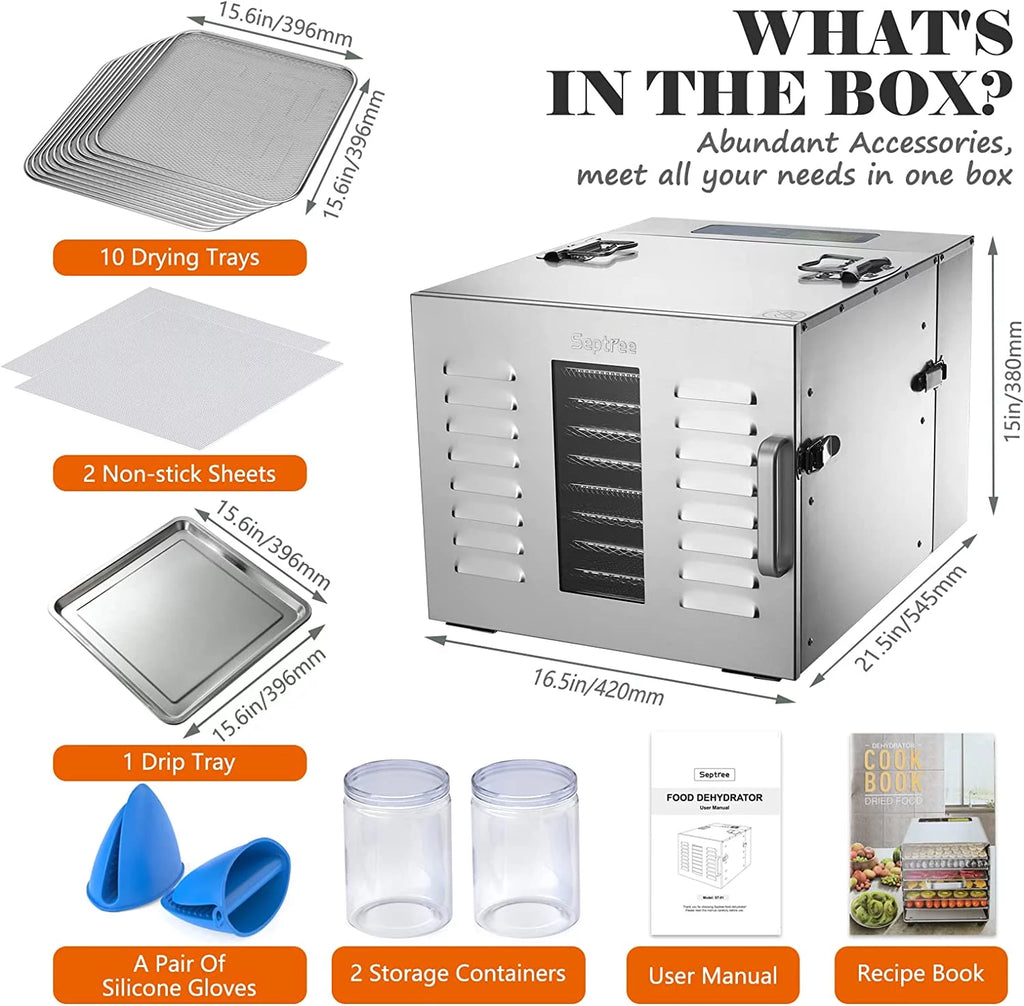 10 Trays Stainless Steel Food Dehydrator D47757