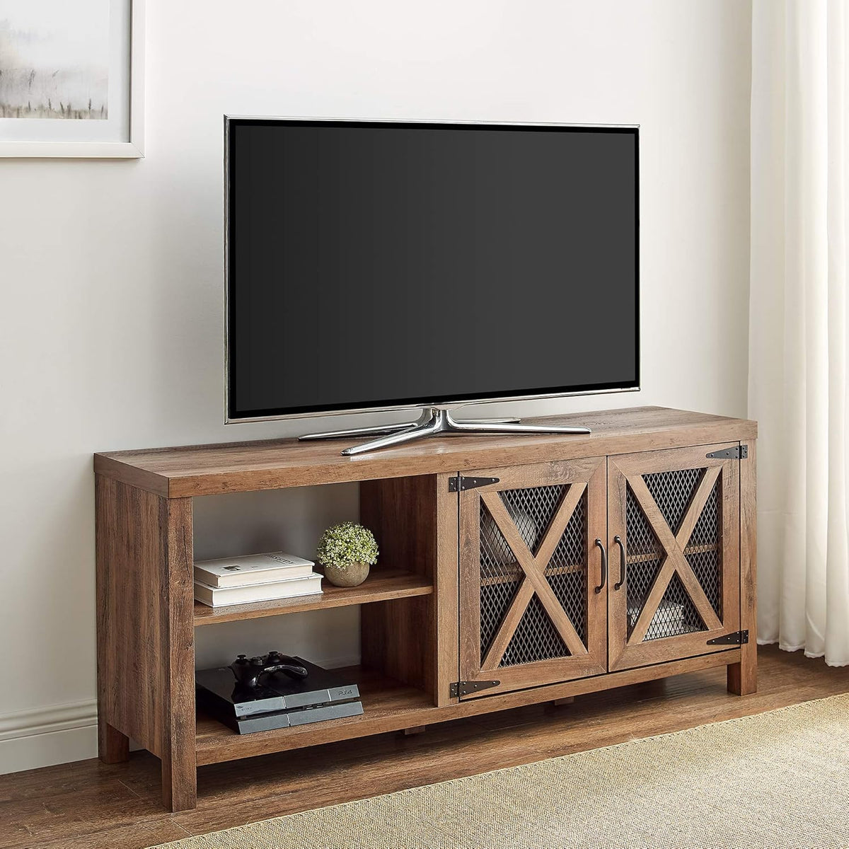 Grey Wash 58 Inch Wood TV Stand J10911