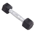 Rubber Encased Hex Dumbbell, 30 lbs, Black A79751