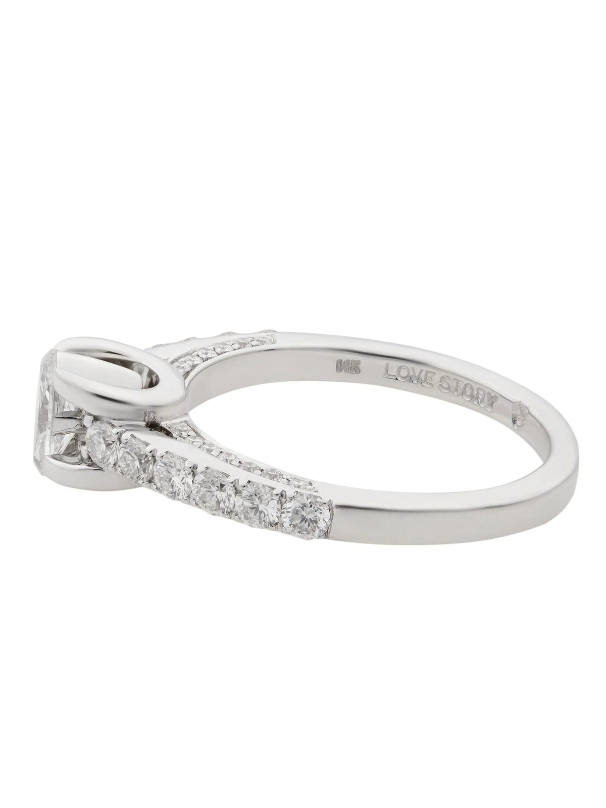 14K White Gold Diamond Accented Engagement Ring U273393