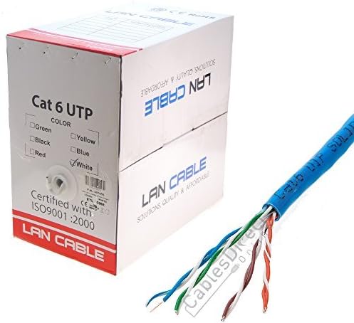 Yellow Cat6 1000 feet CM Bulk Ethernet Cable, Bare Solid Copper UTP, 23 AWG N5219
