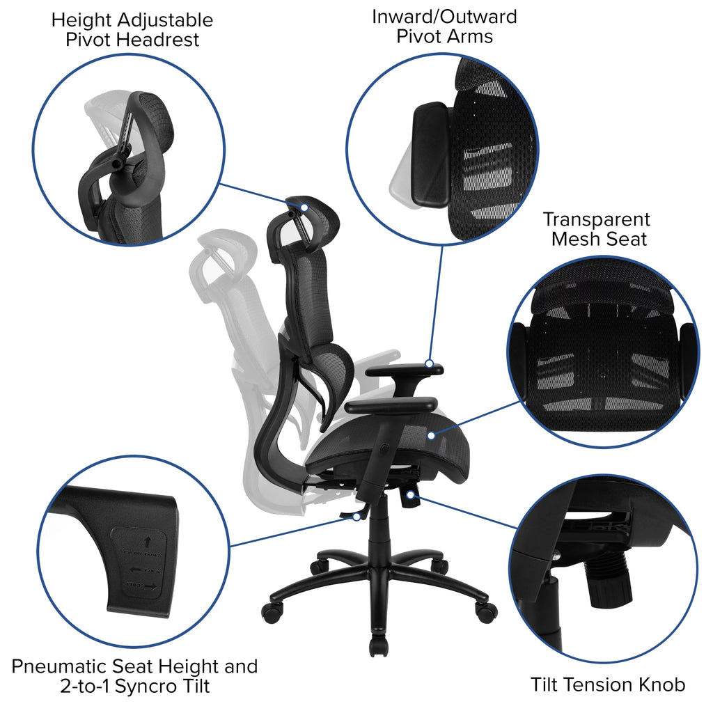 Ergonomic Mesh Office Chair with Lumbar Support in Black M71241