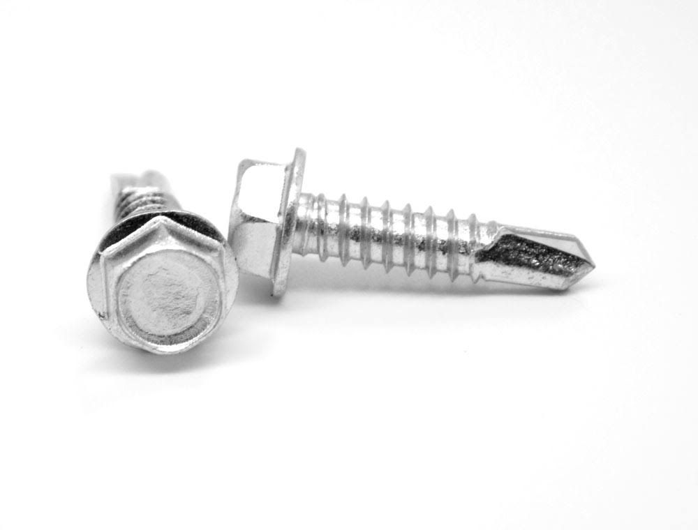 #8-18 x 1 5/8x22 (FT) Self Drilling Screw Hex Washer Head Low Carbon Steel Zinc Plated Pk 2700 Q82728