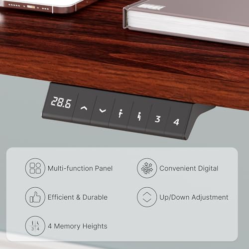 Black Electric Standing Desk with Clamp Power Strip S250710