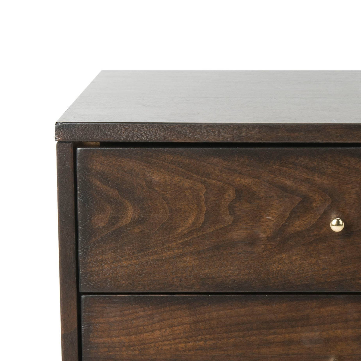 Walnut/Gold Cap Nightstand H698