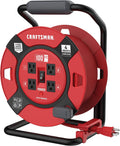 Heavy Duty Retractable Extension Cord, 100 feet with 4 Outlets P166092