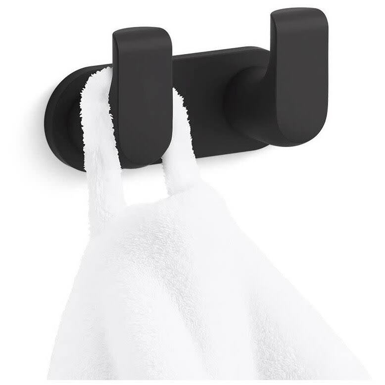 Matte Black Double Robe Hook F86329