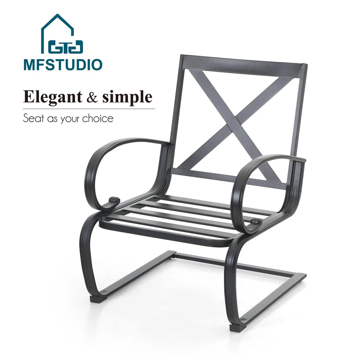 Black & Red 3-Piece Outdoor Patio Set with 2 Rocking Chairs and Bistro Table P723