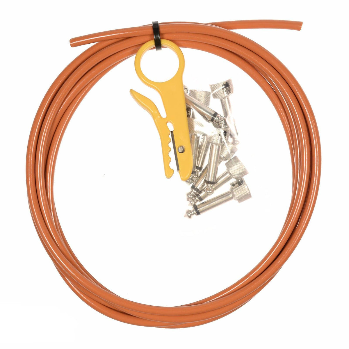 Solder-Free Pedal Board Kit 10' with 10 Angle Plugs Orange O41668