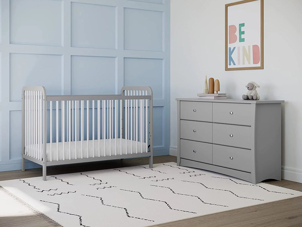 White 6 Drawer Double Dresser Y2084