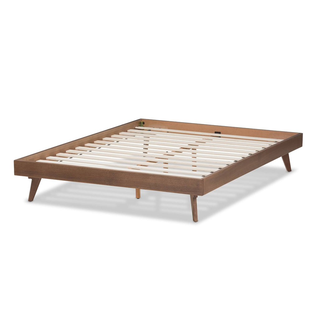 Solid Wood Bed Frame Full / Walnut Brown S27659