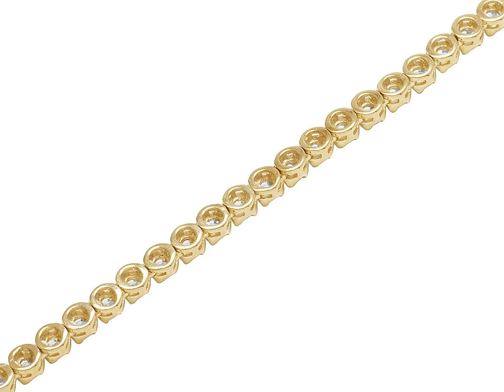 10K Yellow Gold Diamond Tennis Choker Necklace 4mm 21" 6.5CT Q310766