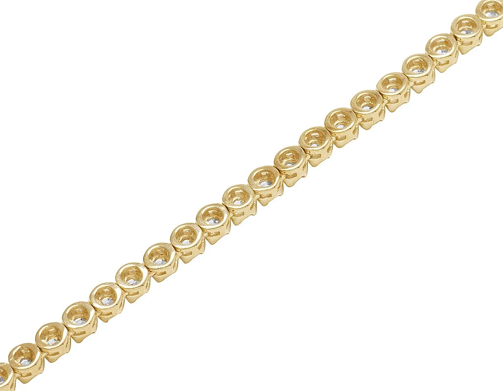 10K Yellow Gold Diamond Tennis Choker Necklace 4mm 21" 6.5CT Q310766