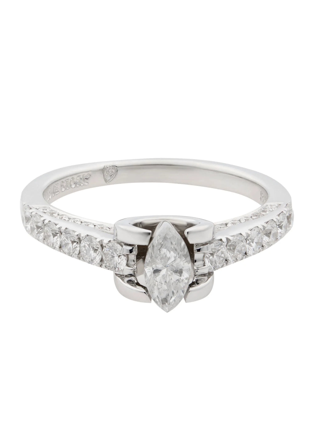 14K White Gold Diamond Accented Engagement Ring U273393