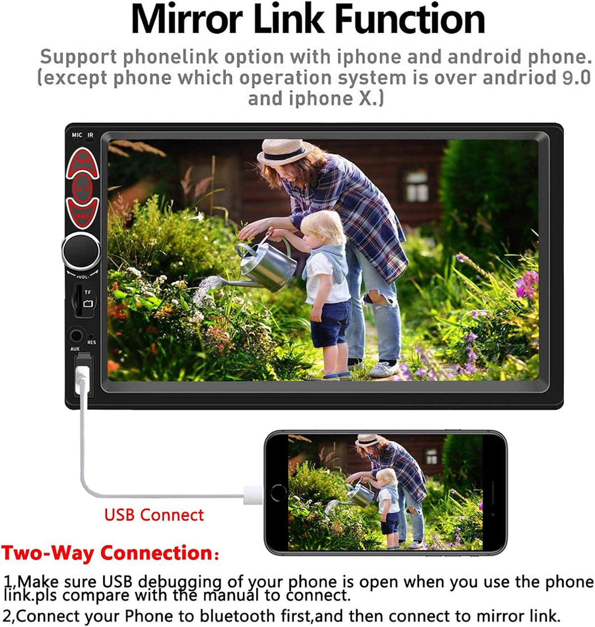 7 Inch Touchscreen Double Din Car Stereo B446199