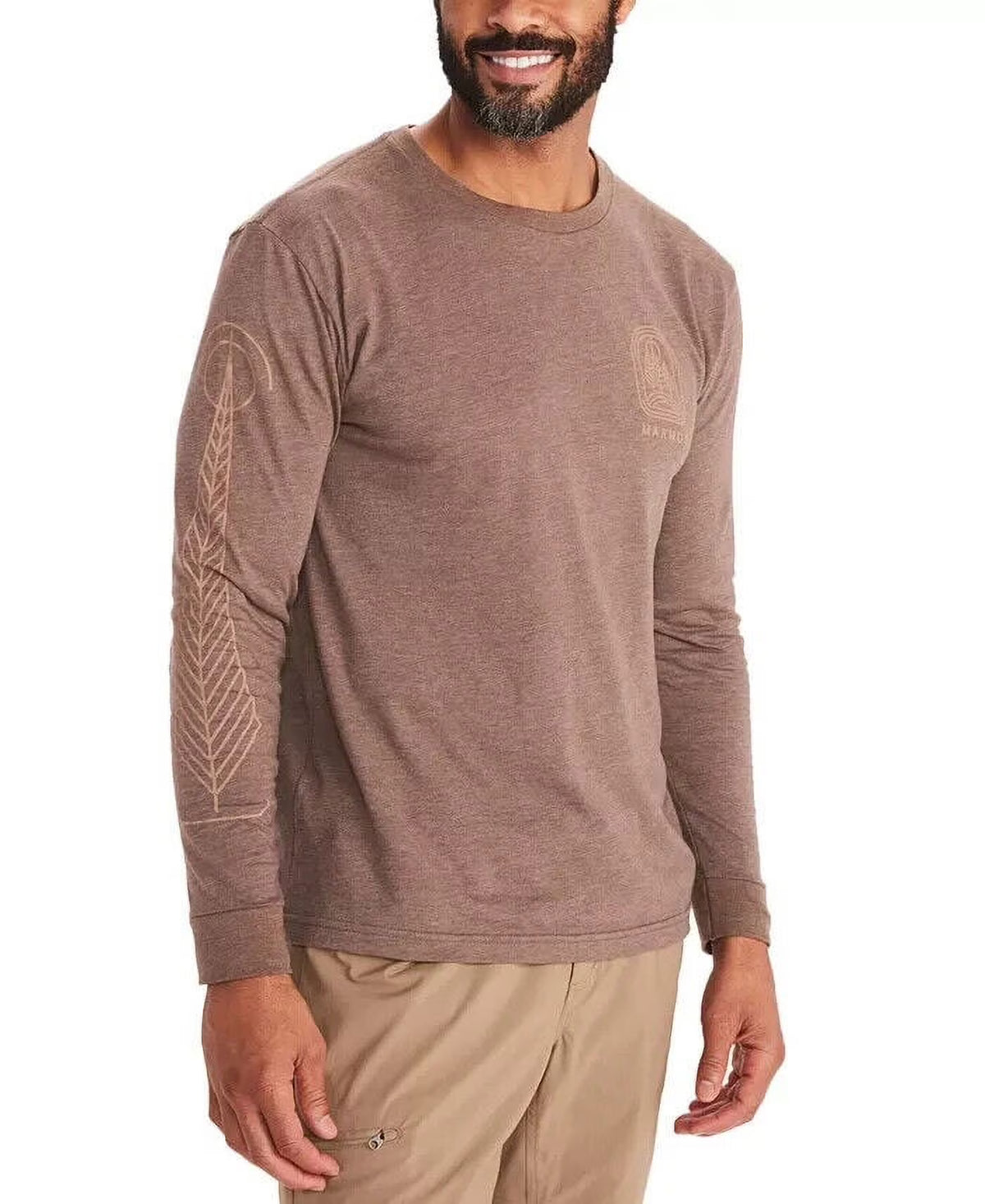 Brown Heather Long-Sleeve T-Shirt K9094