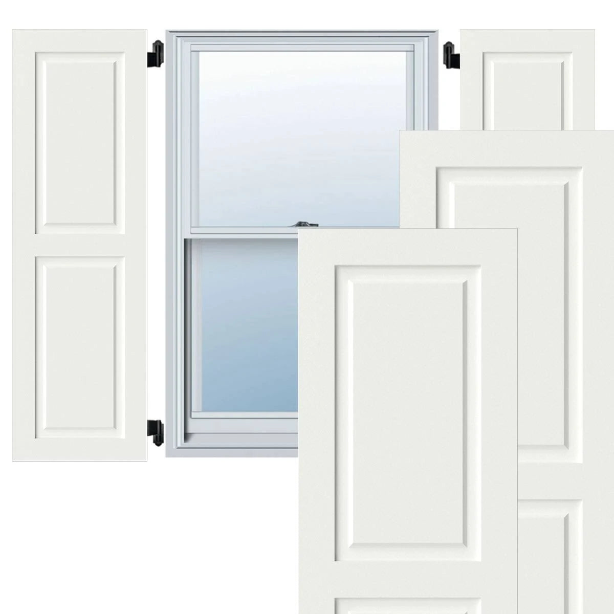 18x22W x 79x22H Exterior Composite Raised Panel Shutters (Per Pair), Unfinished I547