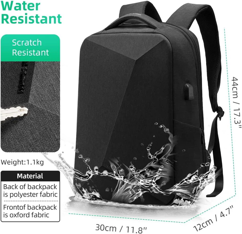 Anti Theft Backpack with TSA Approved Lock and Scratch Resistant Shell, Waterproof Travel Backpack, USB Laptop Backpack Fits 15.6 Inch Notebook U802
