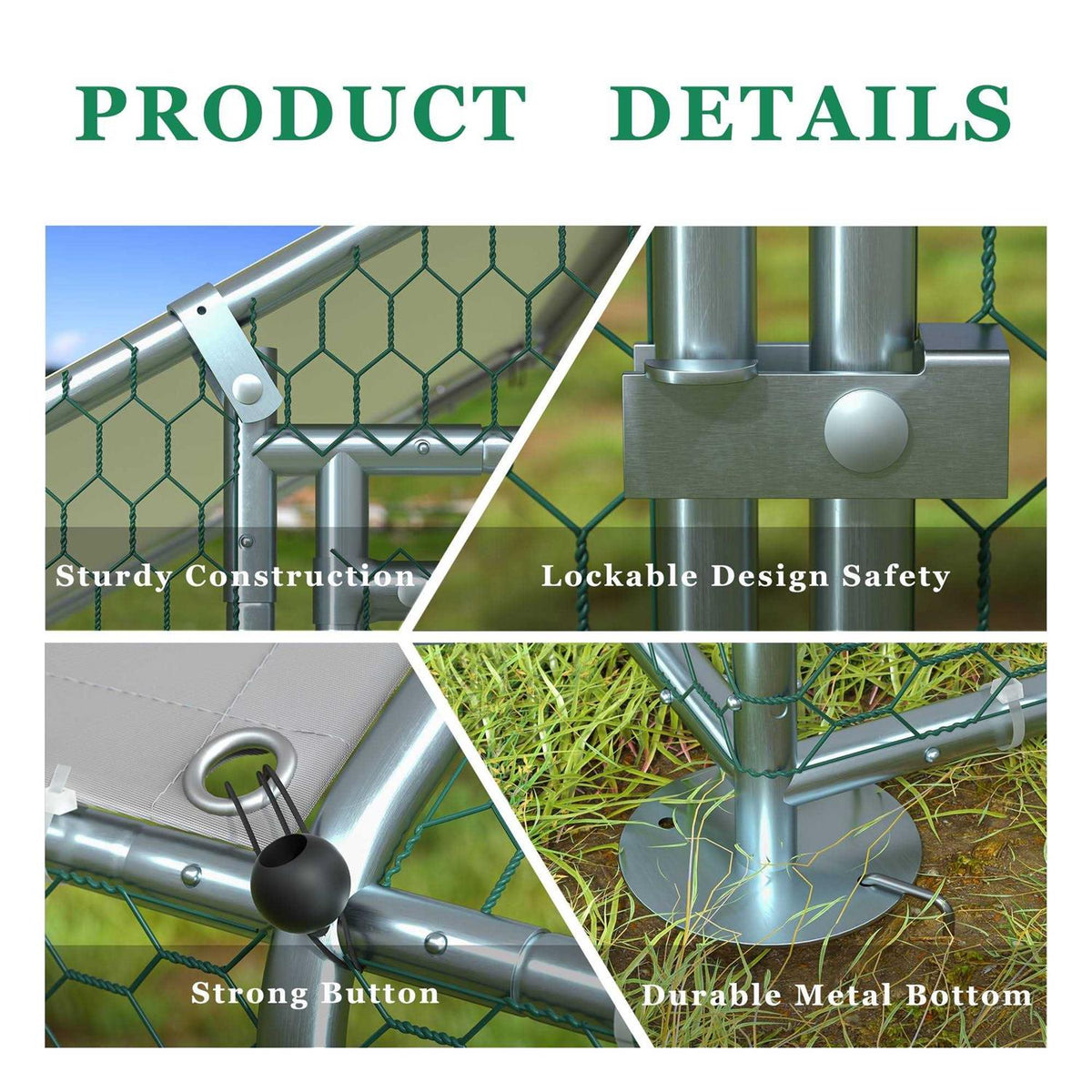 Extra Large Metal Chicken Coop with Waterproof and Anti-Ultraviolet G925248
