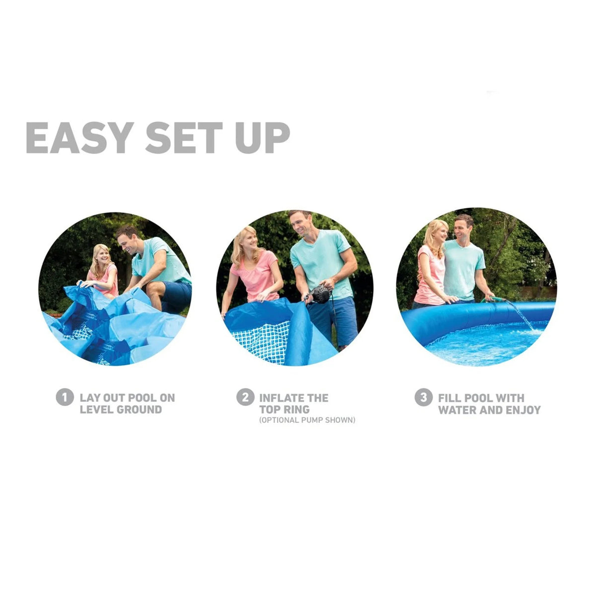 8ft x 30in Round Inflatable Above Ground Swimming Pool Q659734