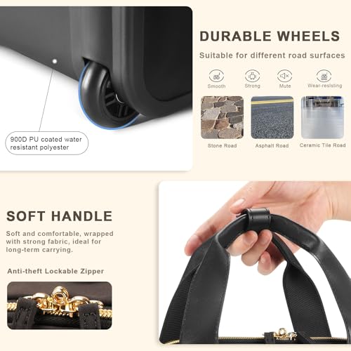 Black Gold Carry On Rolling Suitcase A822103