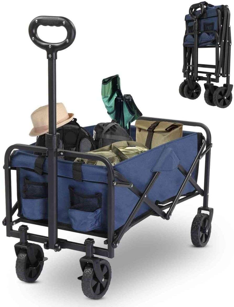 Blue Heavy Duty Folding Wagon with All Terrain Wheels S64563