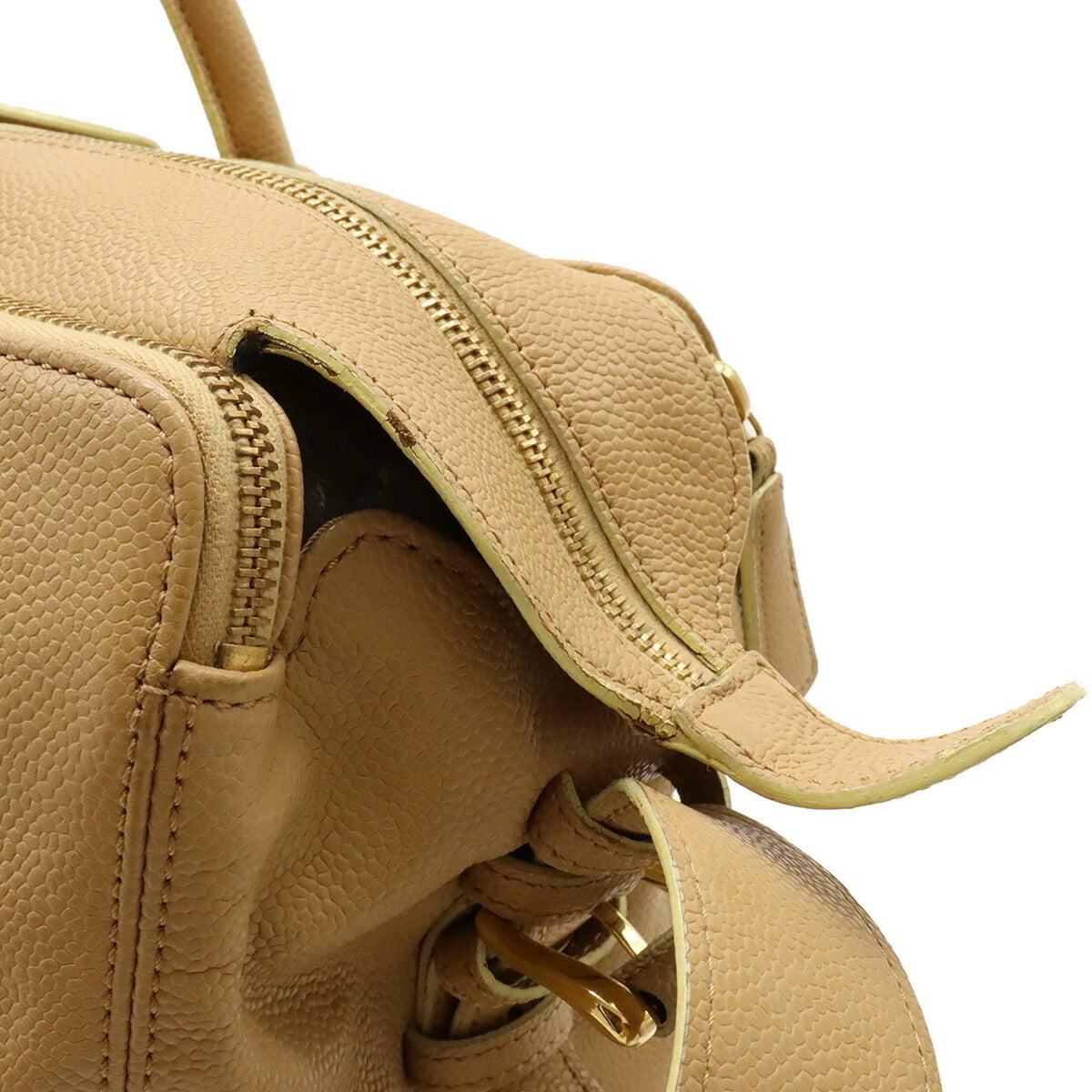 Pre-Owned Beige Caviar Skin Tote Bag B9588