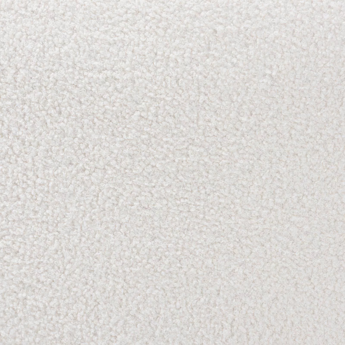 Ivory Boucle Upholstered Black Wood Round Ottoman E9393