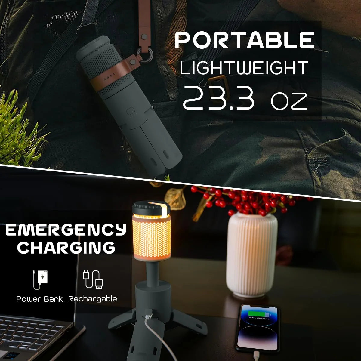 Rechargeable Camping Lantern with 32 LED, 10000mAh Battery, IPX7 Waterproof Z779975
