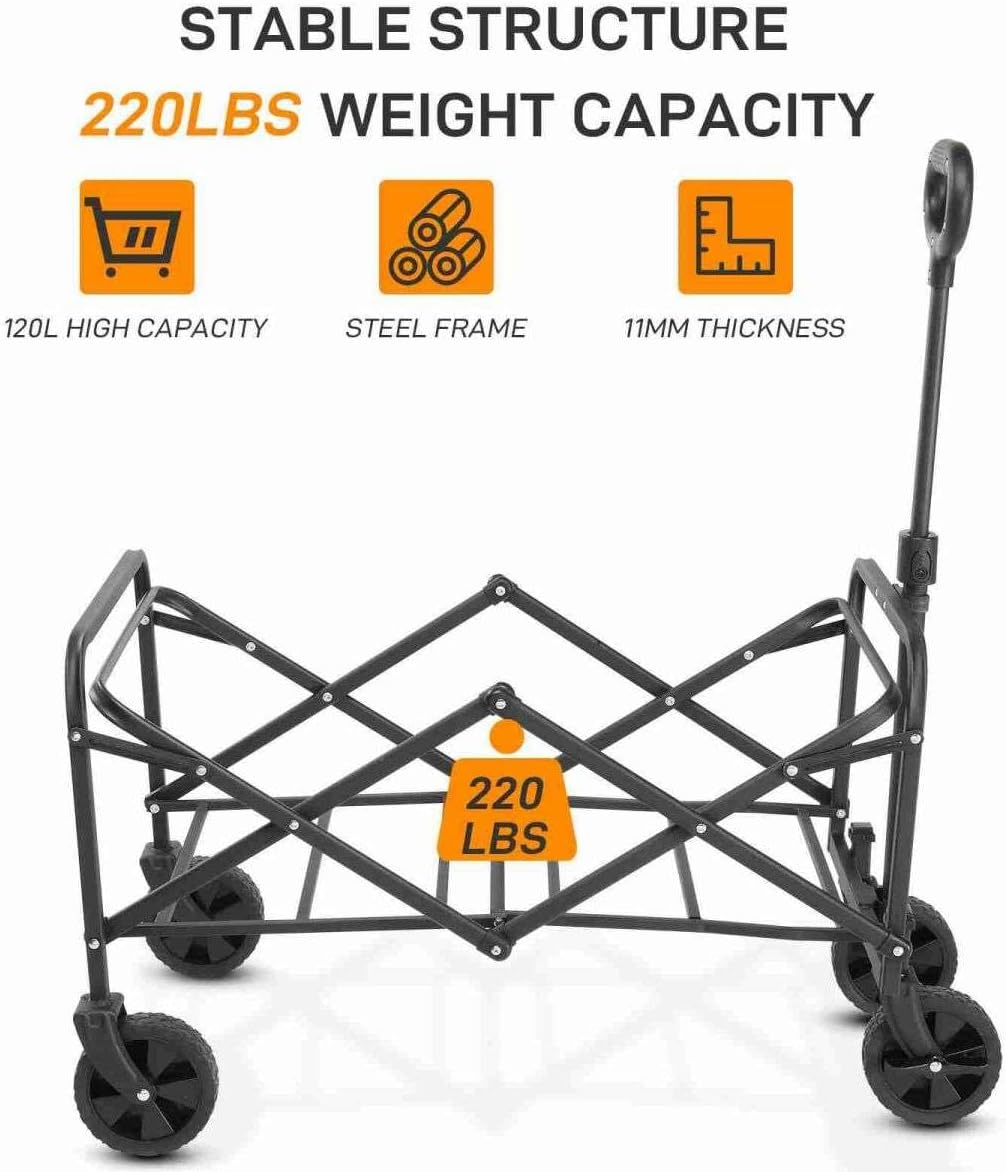 Blue Heavy Duty Folding Wagon with All Terrain Wheels S64563