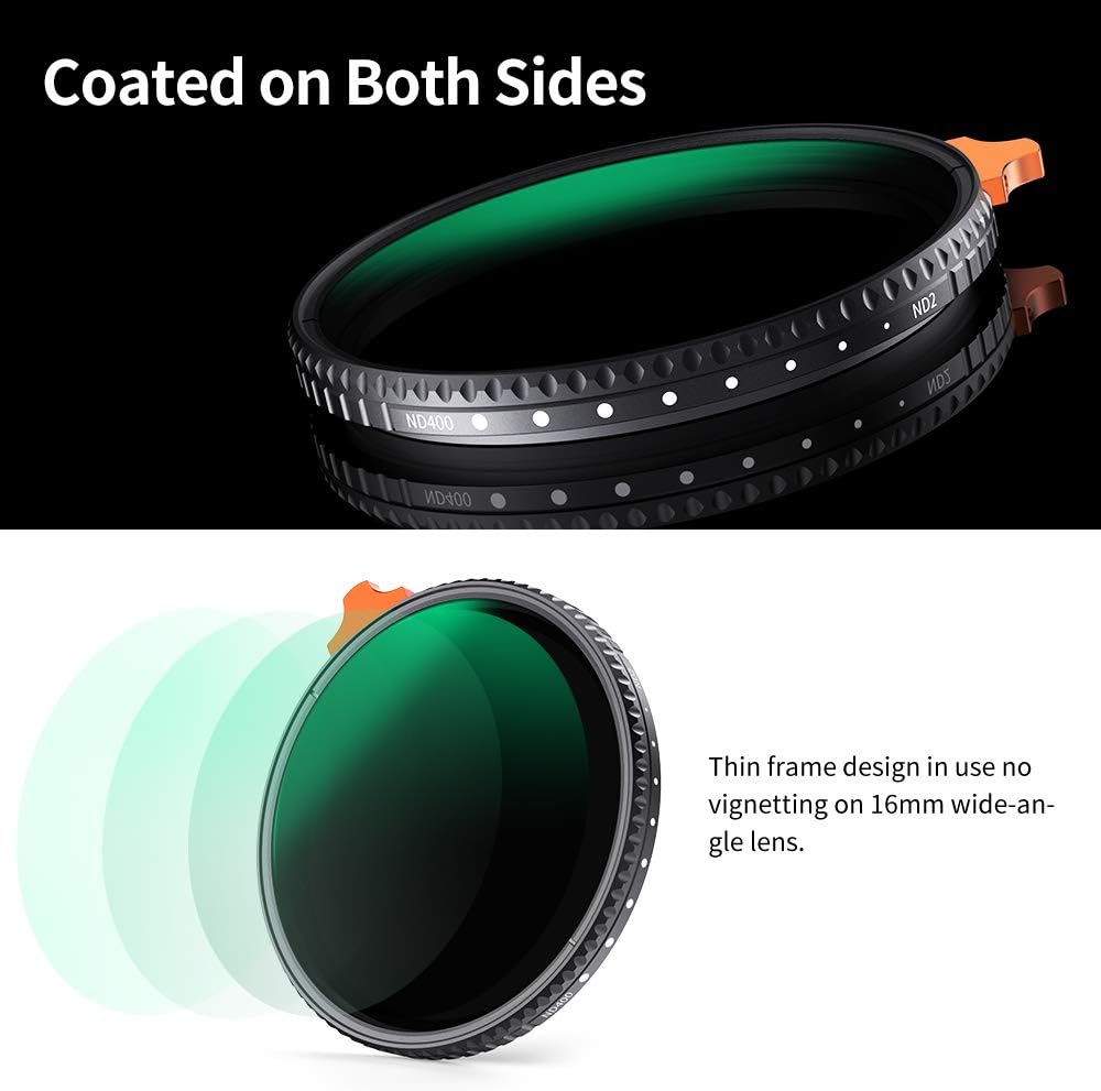 62mm Variable ND Filter ND2-ND400 Adjustable Neutral Density Filter T630528
