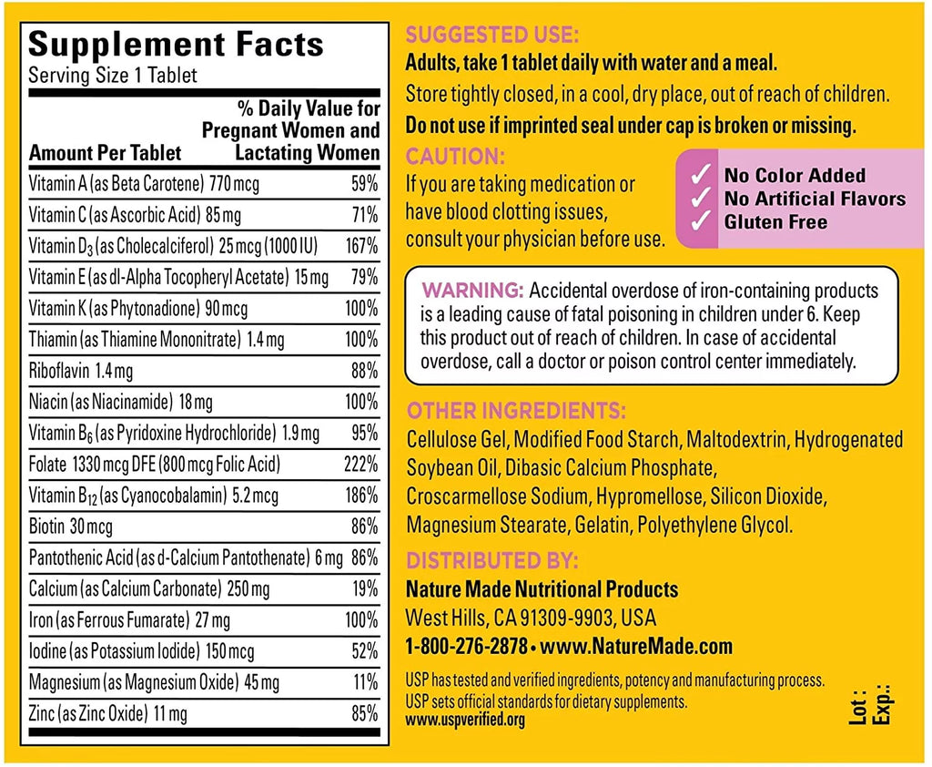 90 Tablets Prenatal Multi Dietary Supplement (Pack of 2) J312