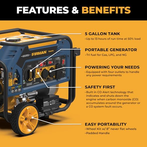 4000W Electric Start Portable Generator B87442